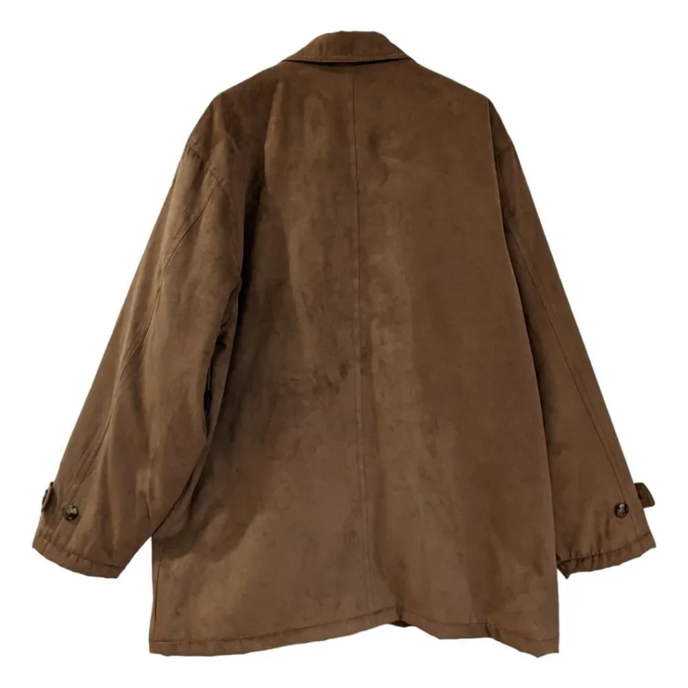 Cutter & Buck Men's Camel Tan Faux Suede Button & Zip Up Jacket Size XXL - Picture 2 of 11